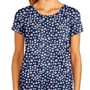 Fresh Produce Moonlight Navy Daisy Scoop Neck Top